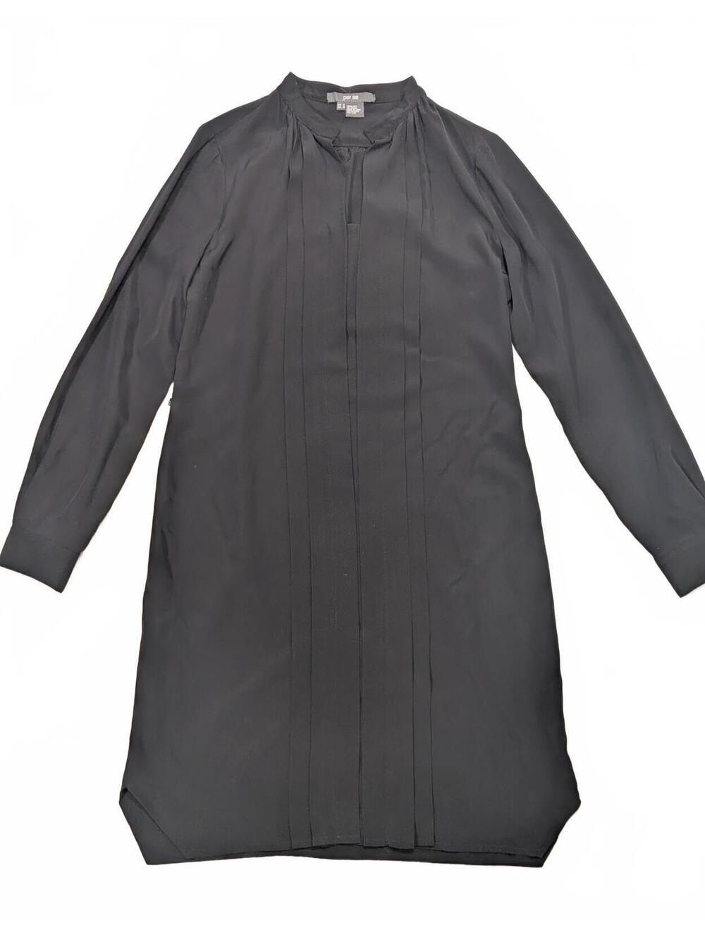 Per Se by Carlisle Black 100% Silk Shift Dress Size 6